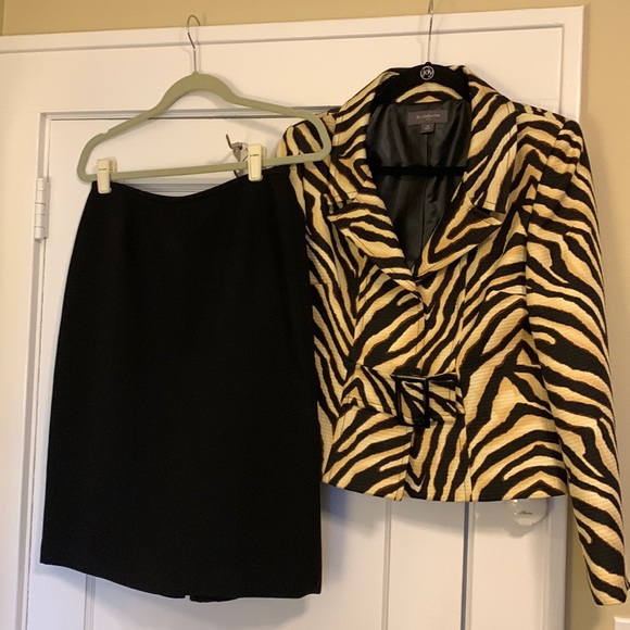 Liz Claiborne Jackets & Blazers - Liz Claiborne Animal Print Safari Jacket Skirt Suit Set Size 10